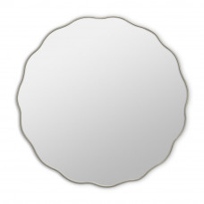 Круглое зеркало 60 см в серебряной волнистой раме Fancy S Silver (Фэнси) Smal Ø60 см 